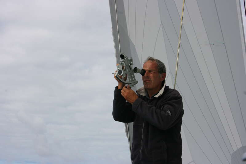 Sextant à bord d'un voilier